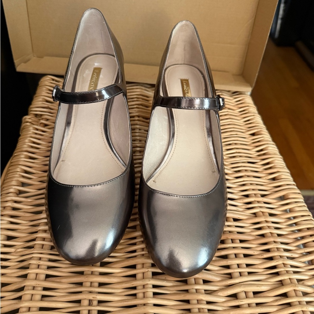 Louise et Cie Metallic Silver Mary Jane Flats